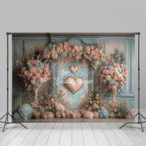 Aperturee - Aperturee Sweet Floral Arched Elegant Wall Wedding Backdrop